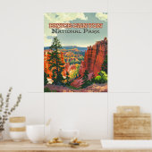 Poster Parc national de Bryce Canyon Utah Hoodoo Retro (Cuisine)
