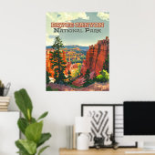Poster Parc national de Bryce Canyon Utah Hoodoo Retro (Bureau à domicile)