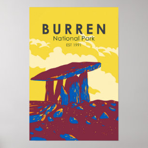 Poster Parc national de Burren Irlande Voyage Art Vintage