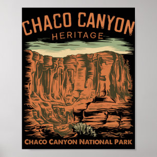 Poster Parc national de Chaco Canyon Pueblo Indien Nouvea