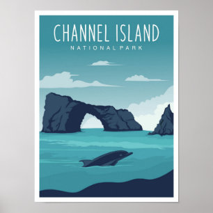 Poster Parc national de Channel Island Californie Voyage