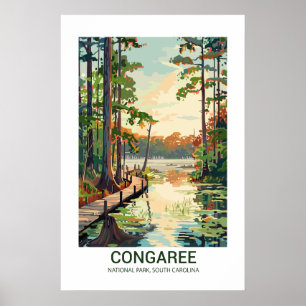 Poster Parc national de Congaree Caroline du Sud USA