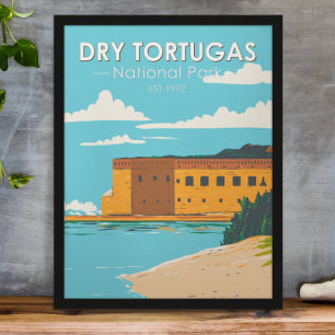 Poster Parc national de Dry Tortugas Floride Fort Vintage