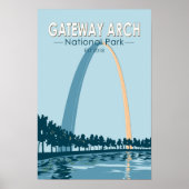 Poster Parc national de Gateway Arch vintage (Devant)