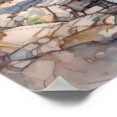 Poster Parc national de Glacier Aquarelle (Coin)