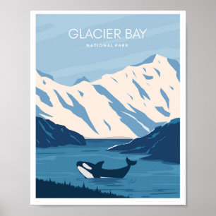 Poster Parc national de Glacier Bay en Alaska