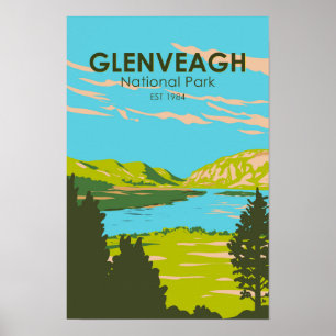 Poster Parc national de Glenveagh Irlande Lough Veagh Voy