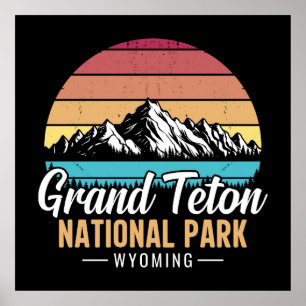 Poster Parc national de Grand Teton Wyoming États-Unis–