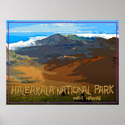 Poster Parc national de Haleakala, Maui Hawaii (Devant)