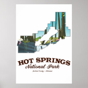 Poster Parc national de Hot Springs, Comté de Garland, Ar