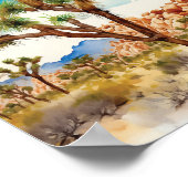 Poster Parc national de Joshua Tree aquarelle Art (Coin)