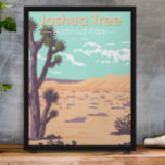 Poster Parc national de Joshua Tree Tule Springs Vintage<br><div class="desc">OEuvre vectorielle Joshua Tree. Le parc porte le nom des Josués torsadés et embrouillés de la région,  le parc côtoie le désert du Colorado à pointes de cactus et le désert de Mojave.</div>