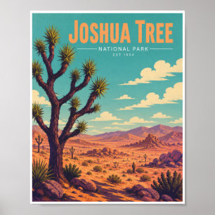 Poster Parc national de Joshua Tree vintage