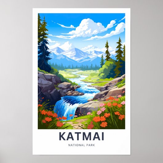 Poster Parc national de Katmai (Devant)