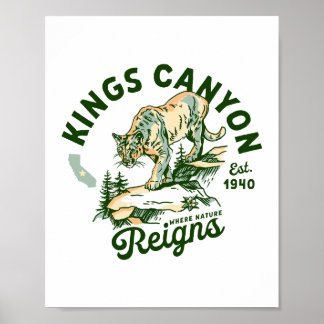 Poster Parc national de Kings Canyon Californie Art de co