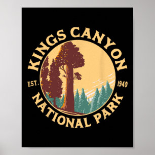 Poster Parc national de Kings Canyon Californie Randonnée