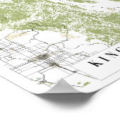 Poster Parc national de Kings Canyon Carte de la rue Retr (Coin)