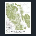 Poster Parc national de Kings Canyon Carte de la rue Retr<br><div class="desc">Parc national de Kings Canyon Carte de la rue Retro</div>