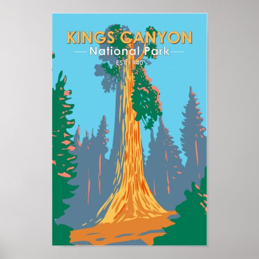 Poster Parc national de Kings Canyon General Grant Tree (Devant)