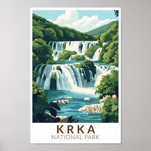 Poster Parc national de Krka Croatie Illustration Art de (Devant)