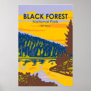 Poster Parc national de la Forêt-Noire Allemagne Vintage