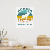 Poster Parc national de la moose vintage d'Acadia (Cuisine)