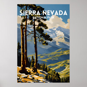 Poster Parc national de la Sierra Nevada Vintage