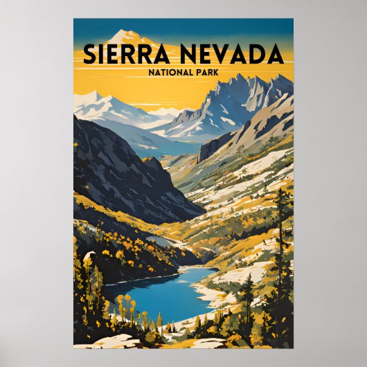 Poster Parc national de la Sierra Nevada Voyage tradition (Devant)