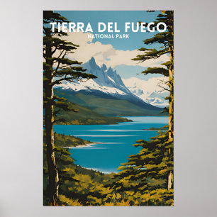 Poster Parc national de la Terre de Feu Vintage