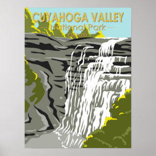 Poster Parc national de la vallée de Cuyahoga Ohio Vintag