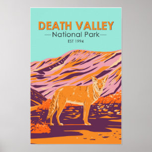 Poster Parc national de la vallée de la Mort Coyote Vinta