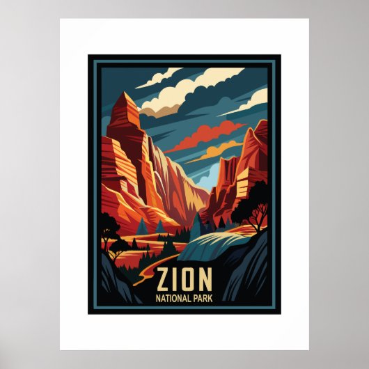 Poster Parc national de la Zion Retro (Devant)