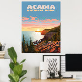Poster Parc national de l'Acadie Côte du Maine Rétro (Bureau à domicile)
