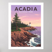 Poster Parc national de l'Acadie vintage (Devant)
