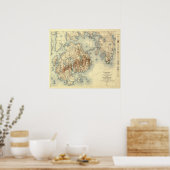 Poster Parc national de l'AcadieCarte topographique panor (Cuisine)