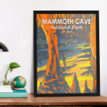 Poster Parc national de Mammoth Cave Kentucky<br><div class="desc">Design d'illustration vectorielle Mammoth Cave. Le parc est situé dans le centre-ouest du Kentucky,  et comprend des parties de la Grotte Mammoth,  le plus long système de grottes connu dans le monde.</div>