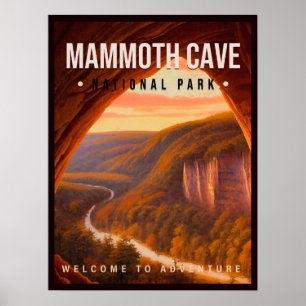 Poster Parc national de Mammoth Cave Kentucky Vintage