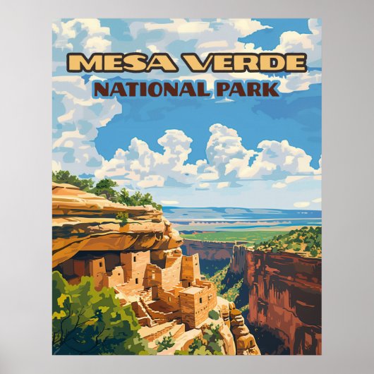 Poster Parc national de Mesa Verde Colorado Cliff House (Devant)