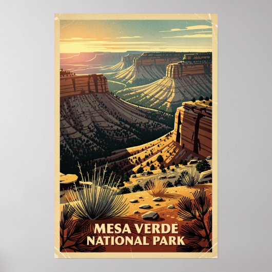 Poster Parc national de Mesa Verde Rétro (Devant)