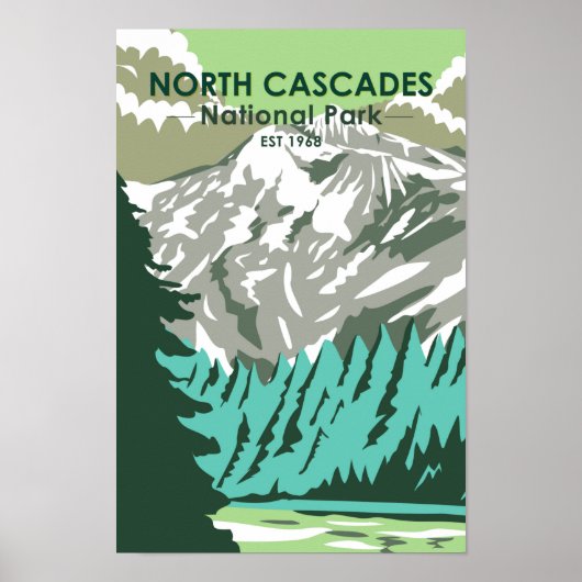 Poster Parc national de North Cascades Goode Mountain Ret (Devant)