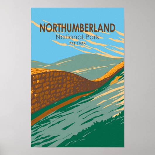 Poster Parc national de Northumberland Hadrians Mur Angle (Devant)