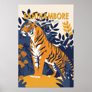 Poster Parc national de Ranthambore Inde Vintage