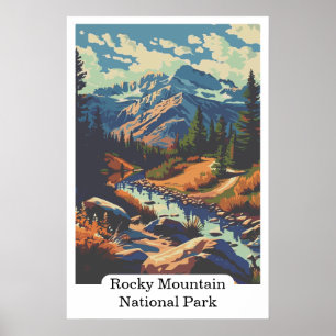Poster Parc national de Rocky Mountain Colorado USA Voyag