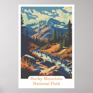 Poster Parc national de Rocky Mountain Colorado USA Voyag