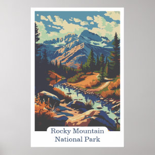 Poster Parc national de Rocky Mountain Colorado USA Voyag