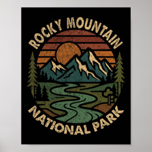 Poster Parc national de Rocky Mountain Coucher de soleil