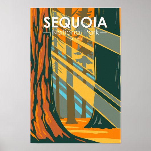 Poster Parc national de Sequoia Sequoia Arbres géants (Devant)