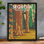Poster Parc national de Sequoia Sequoia Arbres géants Vin<br><div class="desc">Conception d'illustration vectorielle Sequoia. Le parc est le point le plus élevé du mont Whitney,  le mont contigu des États-Unis,  et se trouve au sud du parc national Kings Canyon.</div>