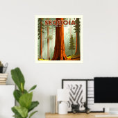 Poster Parc national de Sequoia vintage (Bureau à domicile)
