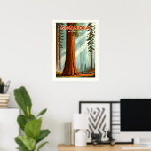 Poster Parc national de Sequoia vintage (Bureau à domicile)